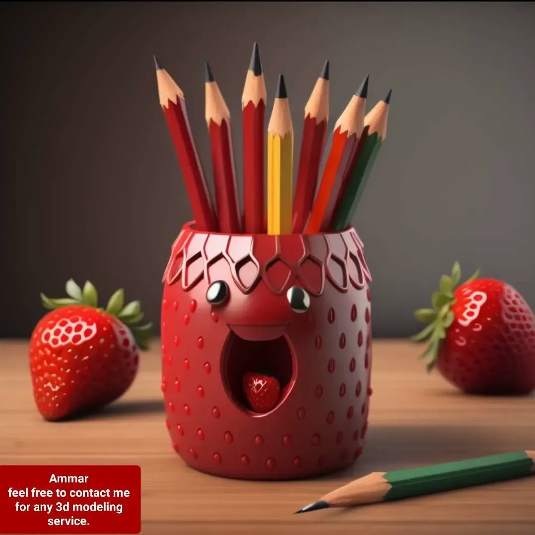 Strawberry pen holder🍓 🍓🍓 🍓