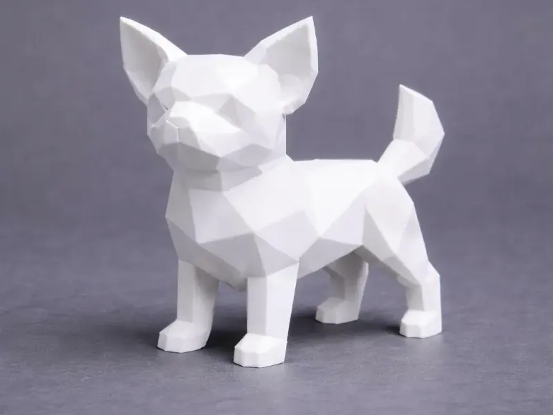 ✨ Low-Poly Chihuahua Sculpture 🧩