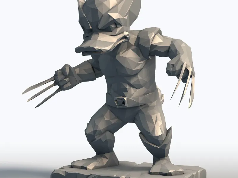 Duck Wolverine – Low Poly Fan Art Papercraft 3D Model