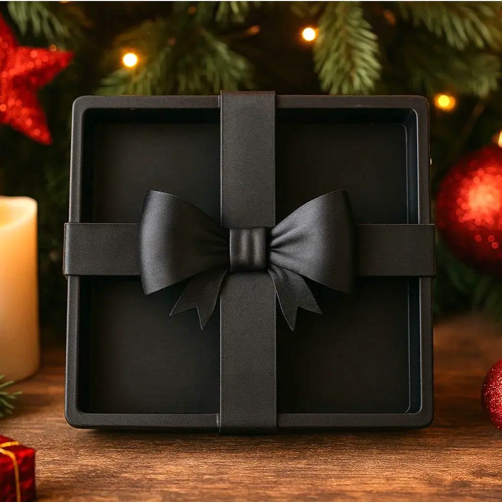 Black Gift Box Tray – Elegant Christmas Display