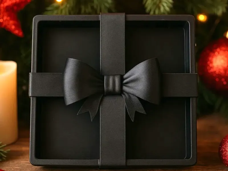 Black Gift Box Tray – Elegant Christmas Display
