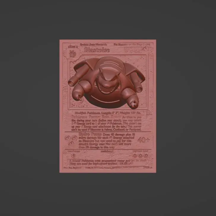 Clone Blastoise-3D / 4D Card-Custom 3D Printing File-Pokemon
