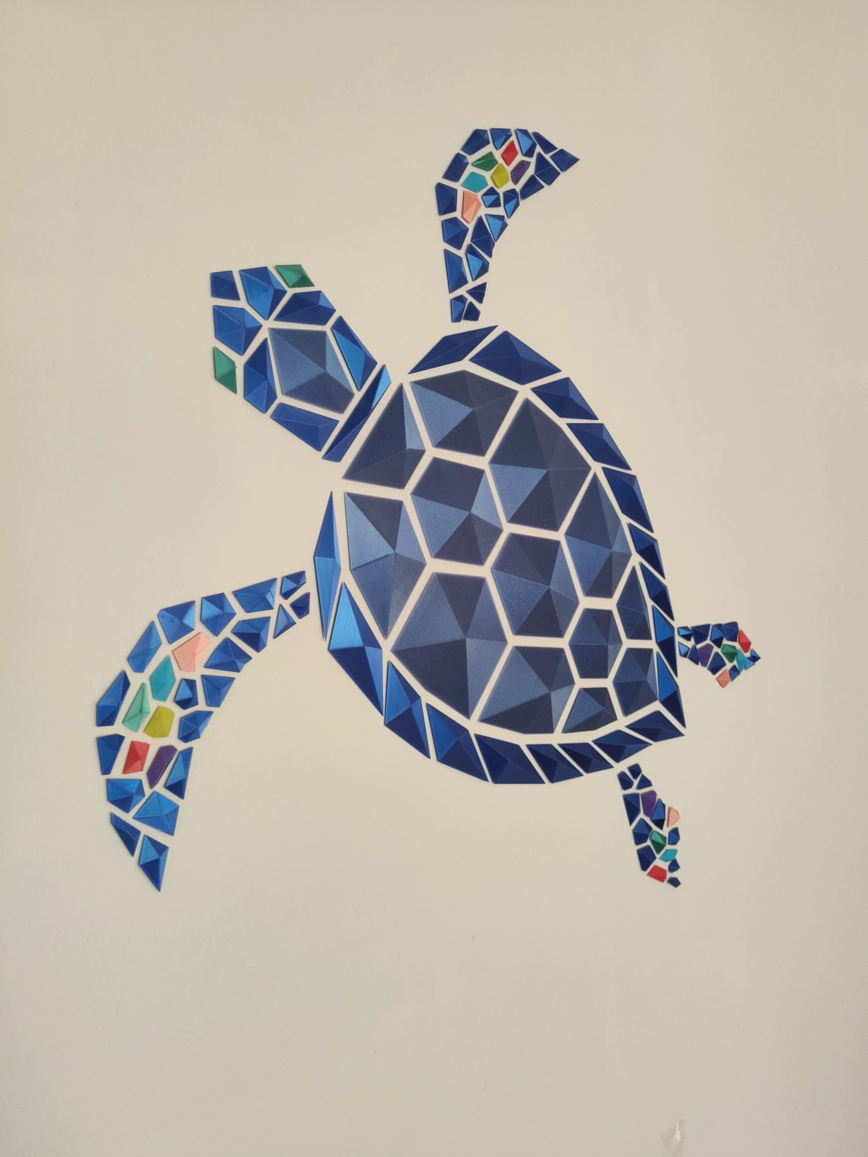 Geometrische Schildkröte Kunst an der Meereswand