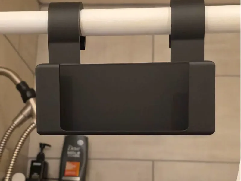 Galaxy fold7 with case shower phone holder.