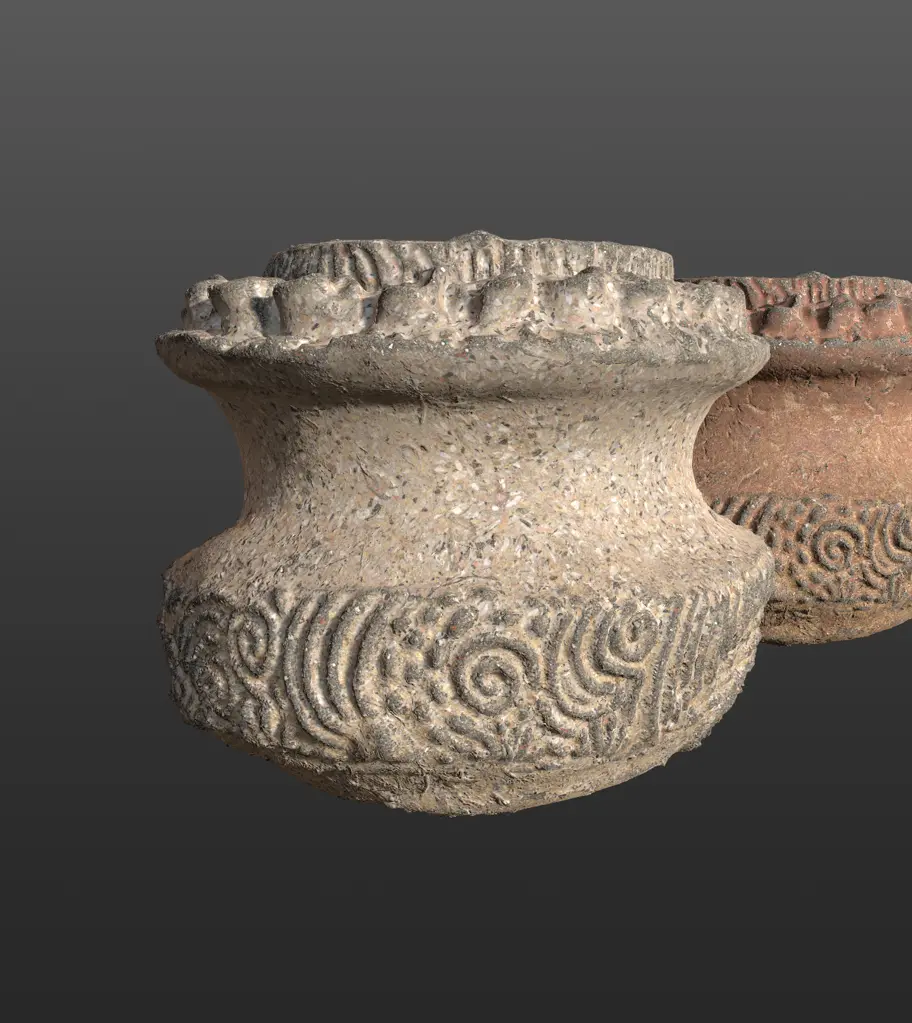 Antique Detailed Terracotta Vase