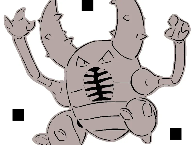 127 Pinsir stencil + 2D