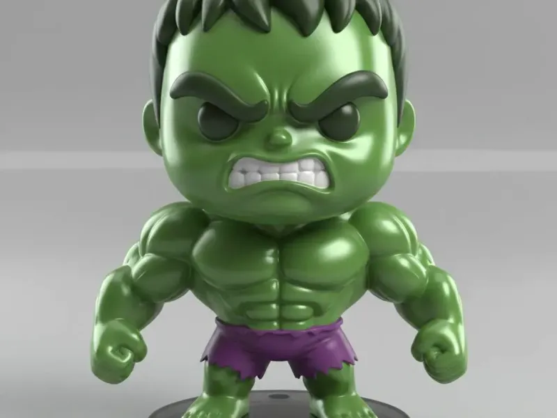 Chibi Green Rage Hero Classic Pose – Mighty Smash Mini