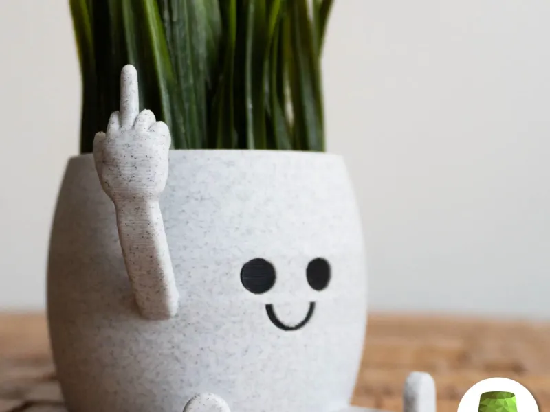 Happy Sitting Middle Finger Pot