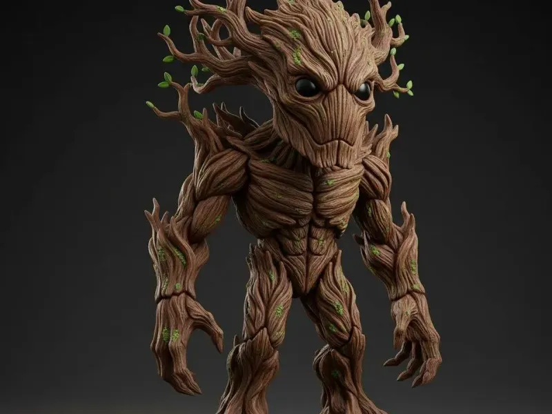 Ancient Forest Ent Guardian Stylized Fantasy Tree Creature