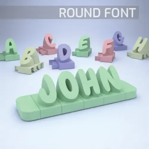 nombre en 3D a partir de letras - Round Font