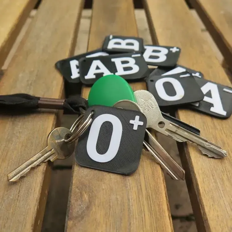 Blood Type Keychain – Quick Print, Life Saver