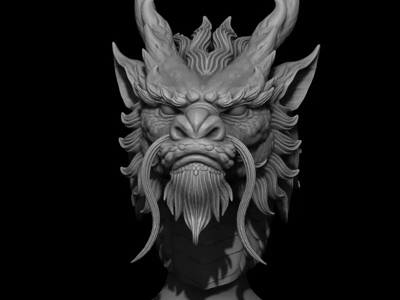 Chinese Dragon Bust