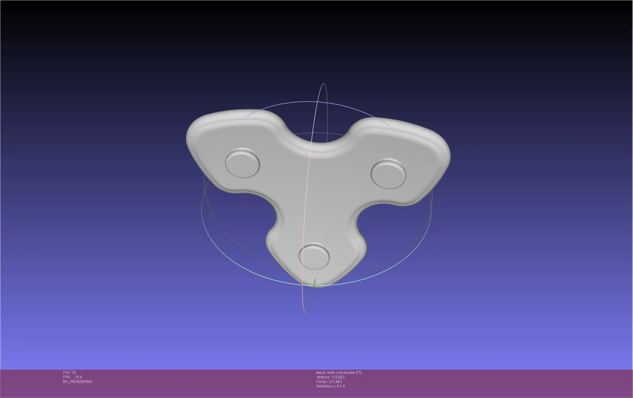 Sword Art Online Kirito Coat Buckle Printable Model