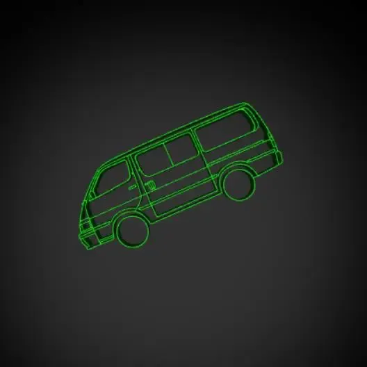 Toyota Hiace 2004 Silhouette Wall Art