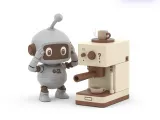 Confused Robot Coffee Machine Scene Funny Model-0