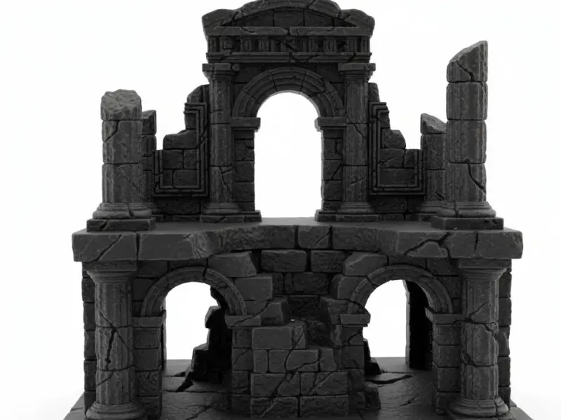 Ancient Gothic Ruins Archway – Aquarium Cave Temple Decor