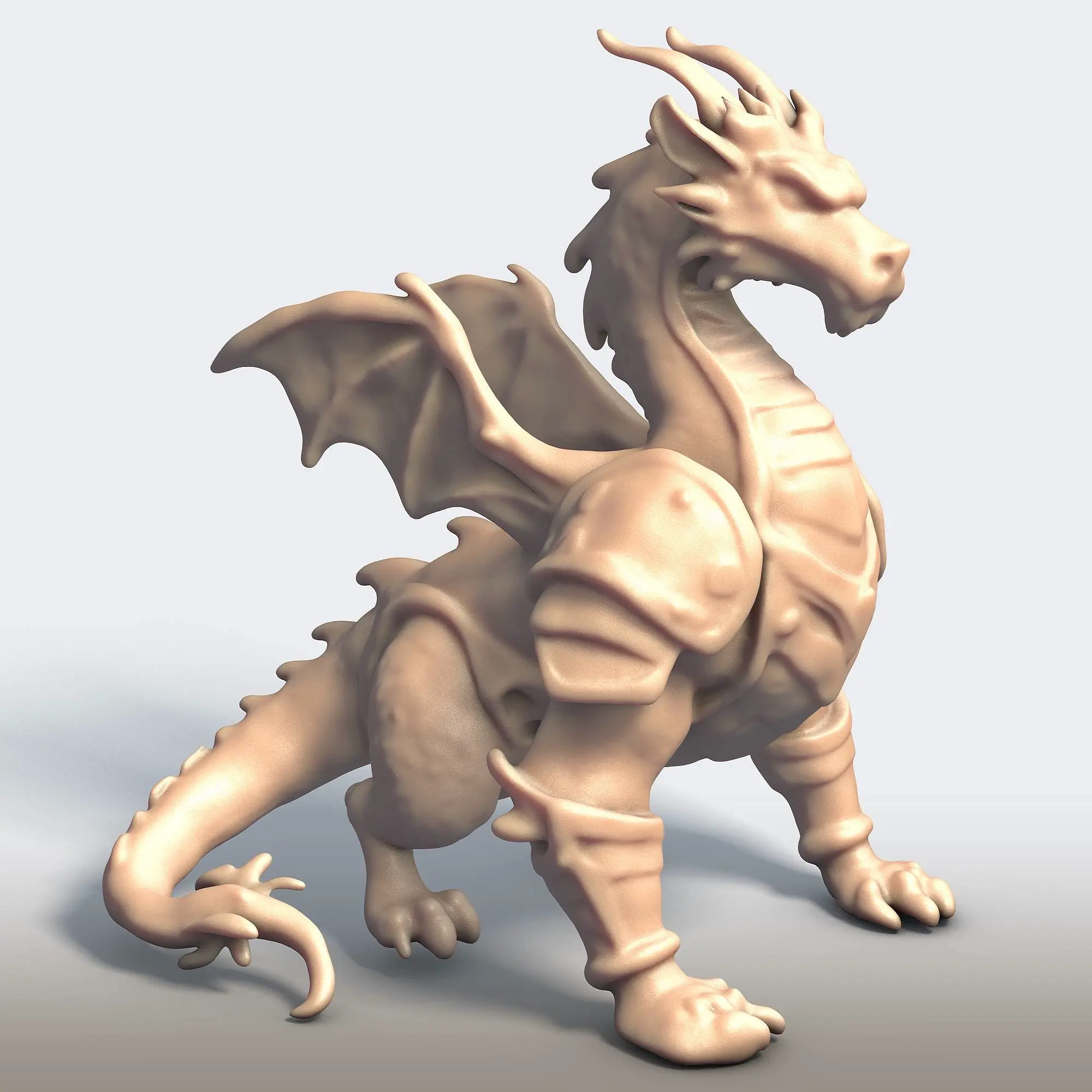 Armored Dragon - Mythical Warrior Beast  3D Printable