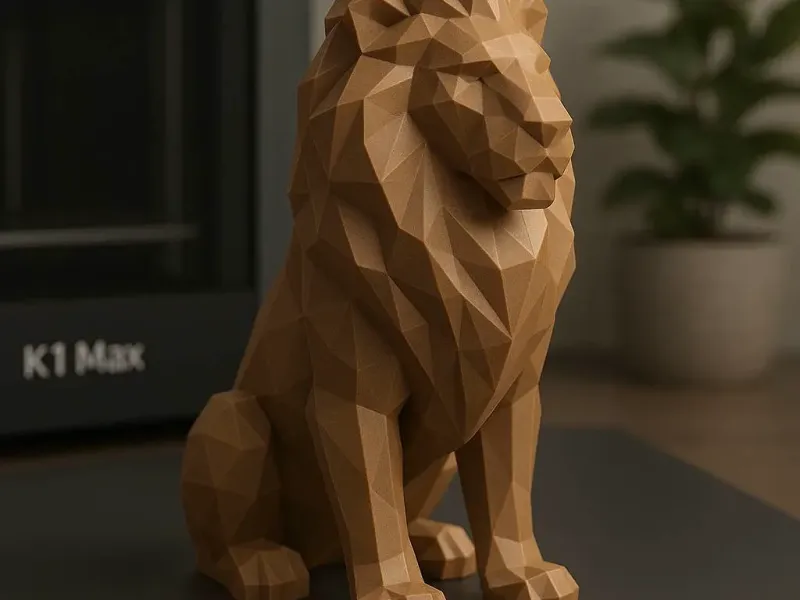 Low-Poly Regal Lion – Desk Edition