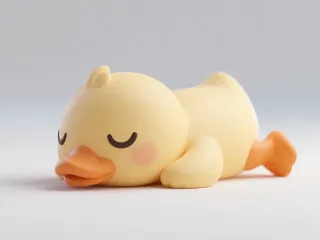 躺卧小黄鸭
