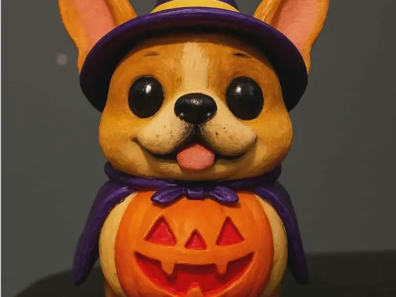 Perro bruja de Halloween