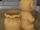 Monkey Planter STL Cute Container 3D Print Model-3