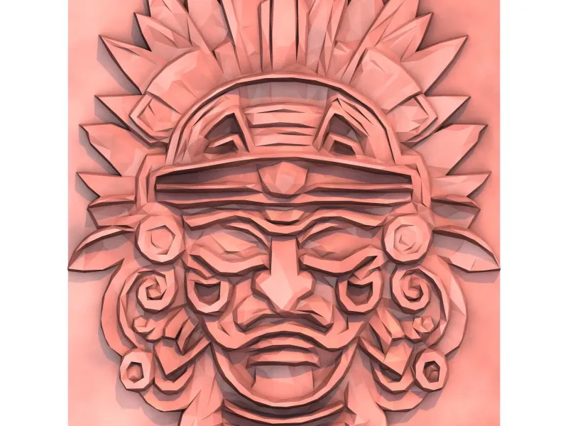 Aztec Mask Low Poly Poster Vol.4