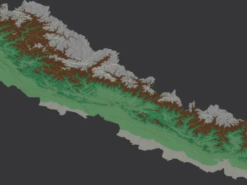 Districts of Nepal. 3D Map puzzle (75-piece)