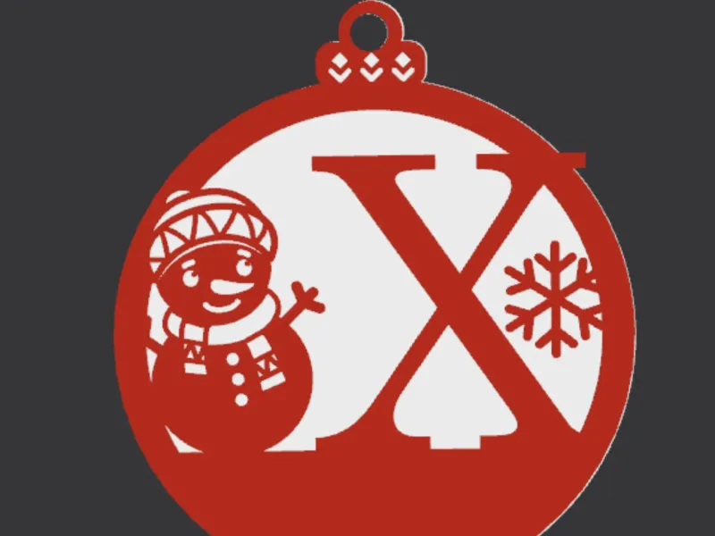 Christmas Tree Ornamnet, Letter X