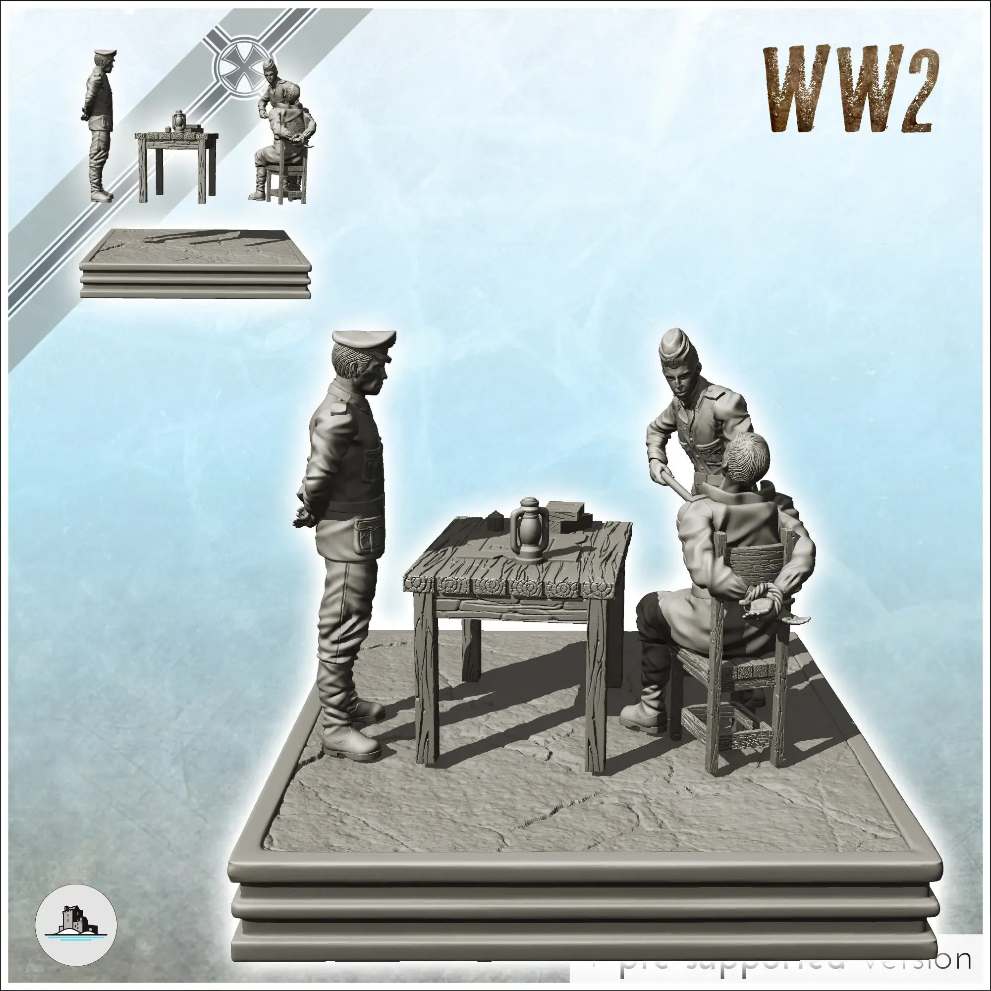 Interrogation scene with German soldier (7) - WW2