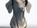 Low Poly Dachshund Head Bust Geometric Wiener Dog Sculpture-8