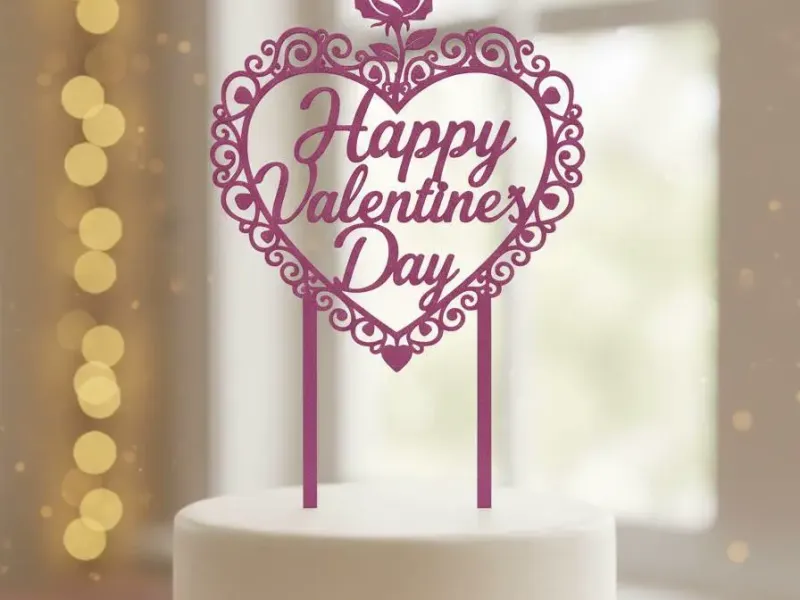 Happy Valentine Cake Topper