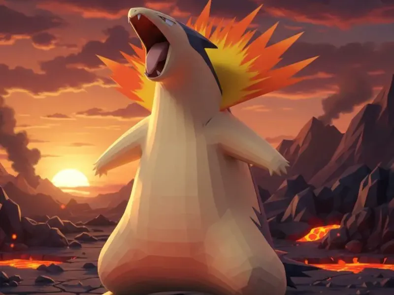 #0157 Typhlosion – Low-poly Pokémon