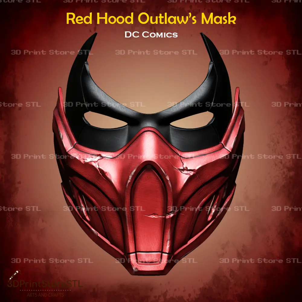 Capuz Vermelho Máscara Fora da Lei Cosplay DC Comics - Ficheiro STL