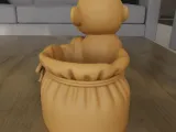 Monkey Planter STL Cute Container 3D Print Model-2