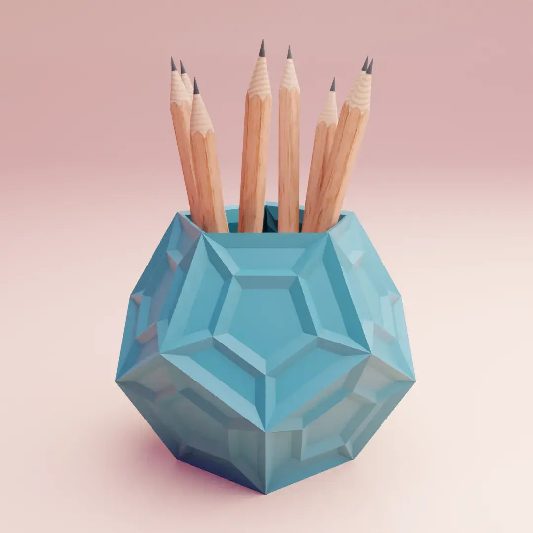cool dodecahedron pencil holder idea