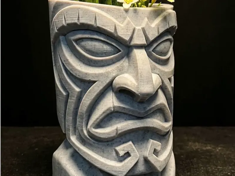 Polynesian Tiki Planter | Tribal Totem Flower Pot