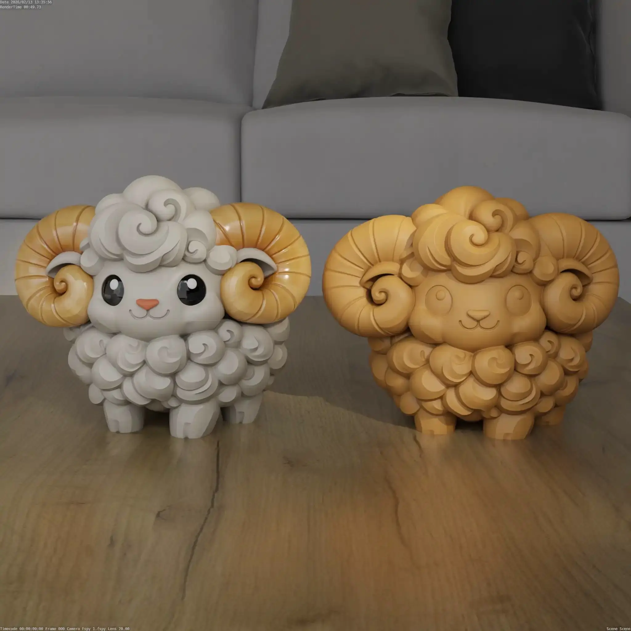 Cute Ram Sheep 3D Printable STL Model Figure