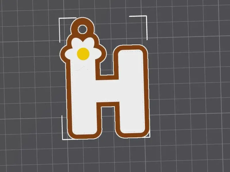 H capital letter flower keychain
