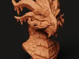 Ancient Dragon Head Bust | Mythical Beast Statue | Fantasy-5