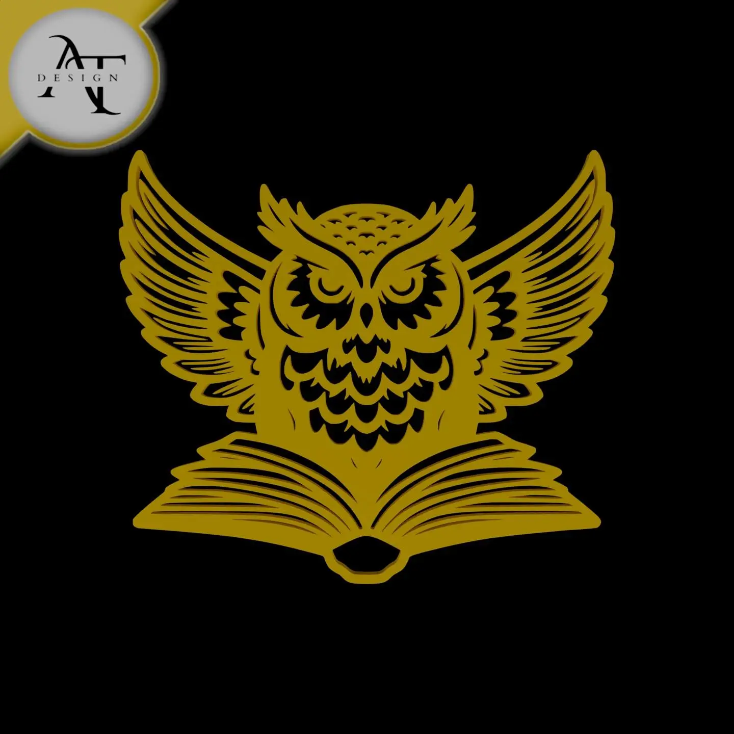 Owl and book - Line Art - 2D Wall Art Decor