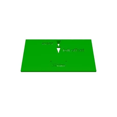 Cabinet Mounting Plate, 57mm from edge and x 32mm center