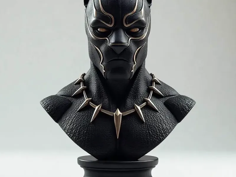 Realistic bust of a Black Panther
