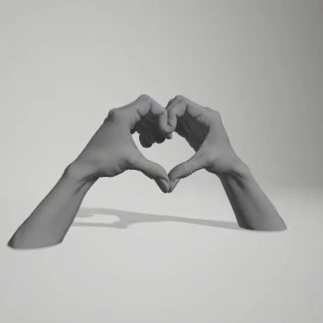 Hands Heart Shape Statue Decoration