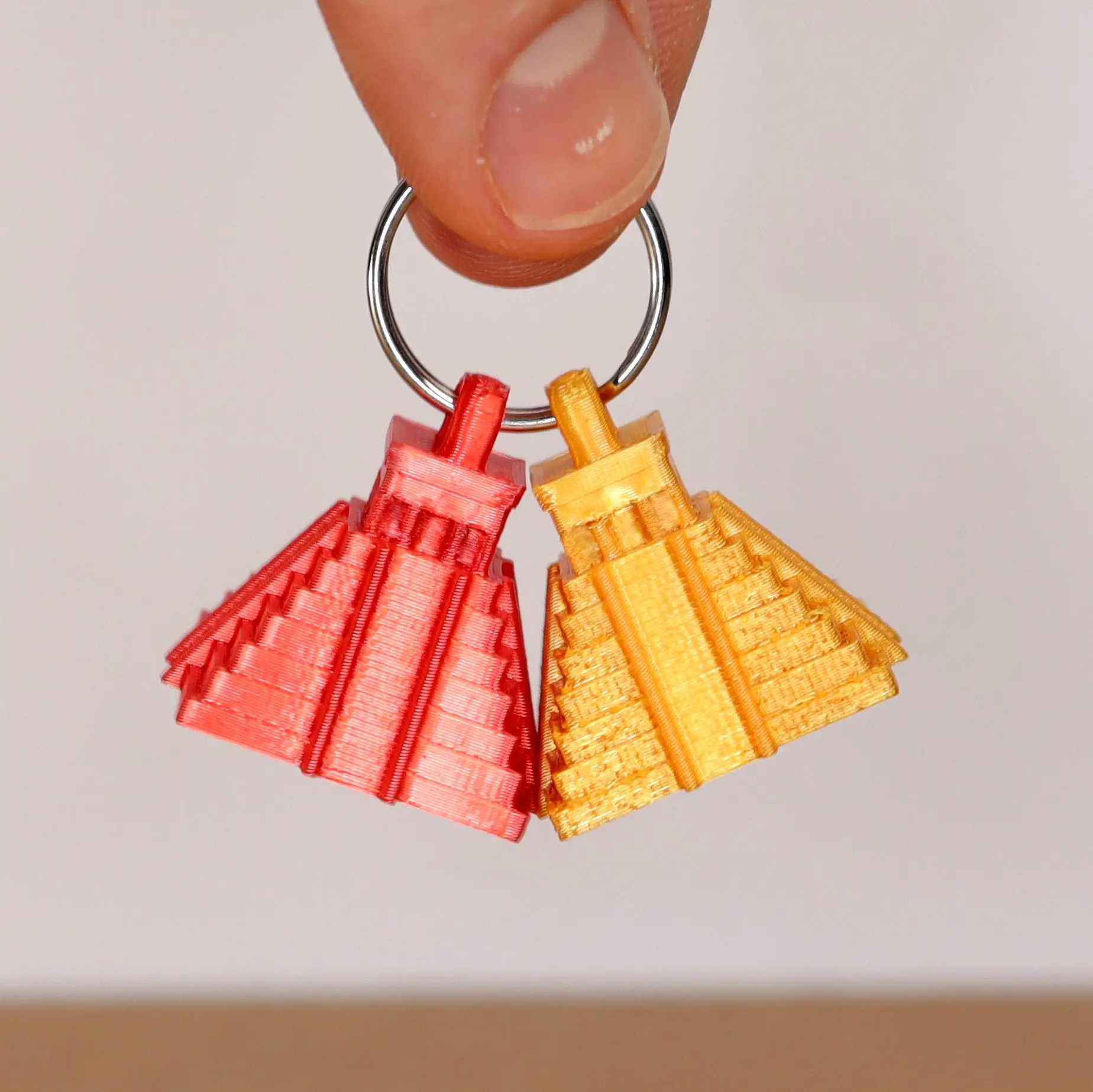 Aztec temple keychain