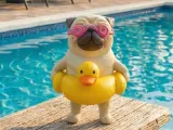 Pug with an inflatable duck-0