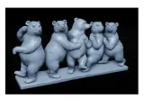 Dancing Bears Decorative 3D Model-1