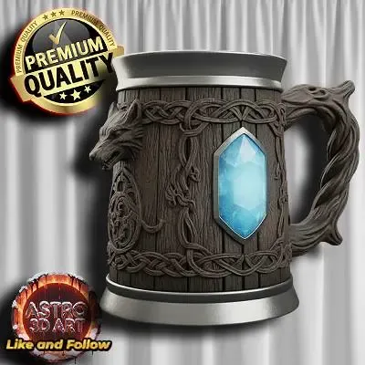 Viking Fantasy Wood Mug ❤️