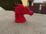 Red dragon head bust-2