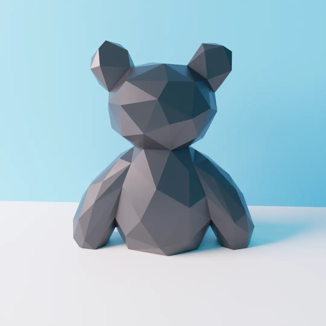 low poly teddy bear