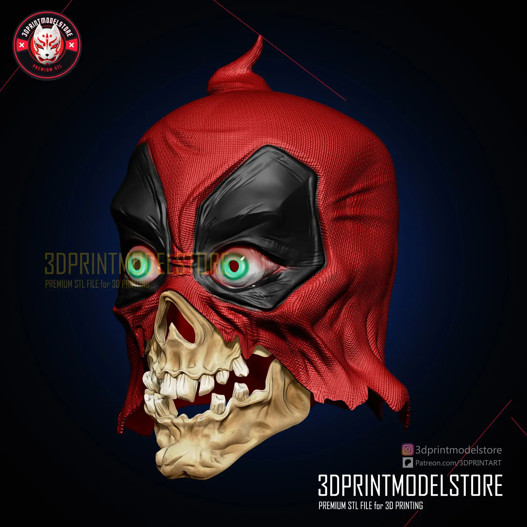 Headpool - Deadpool Zombie Casco - Marvel Cosplay Máscara